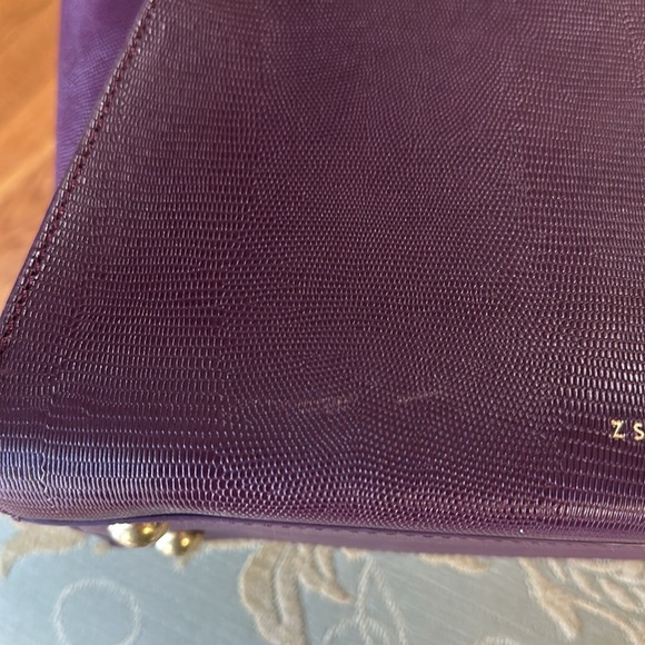 Z Spoke By Zac Posen Eartha Hinged Top Handle Plum RETIRED color 🖤 EUC - Picture 16 of 16